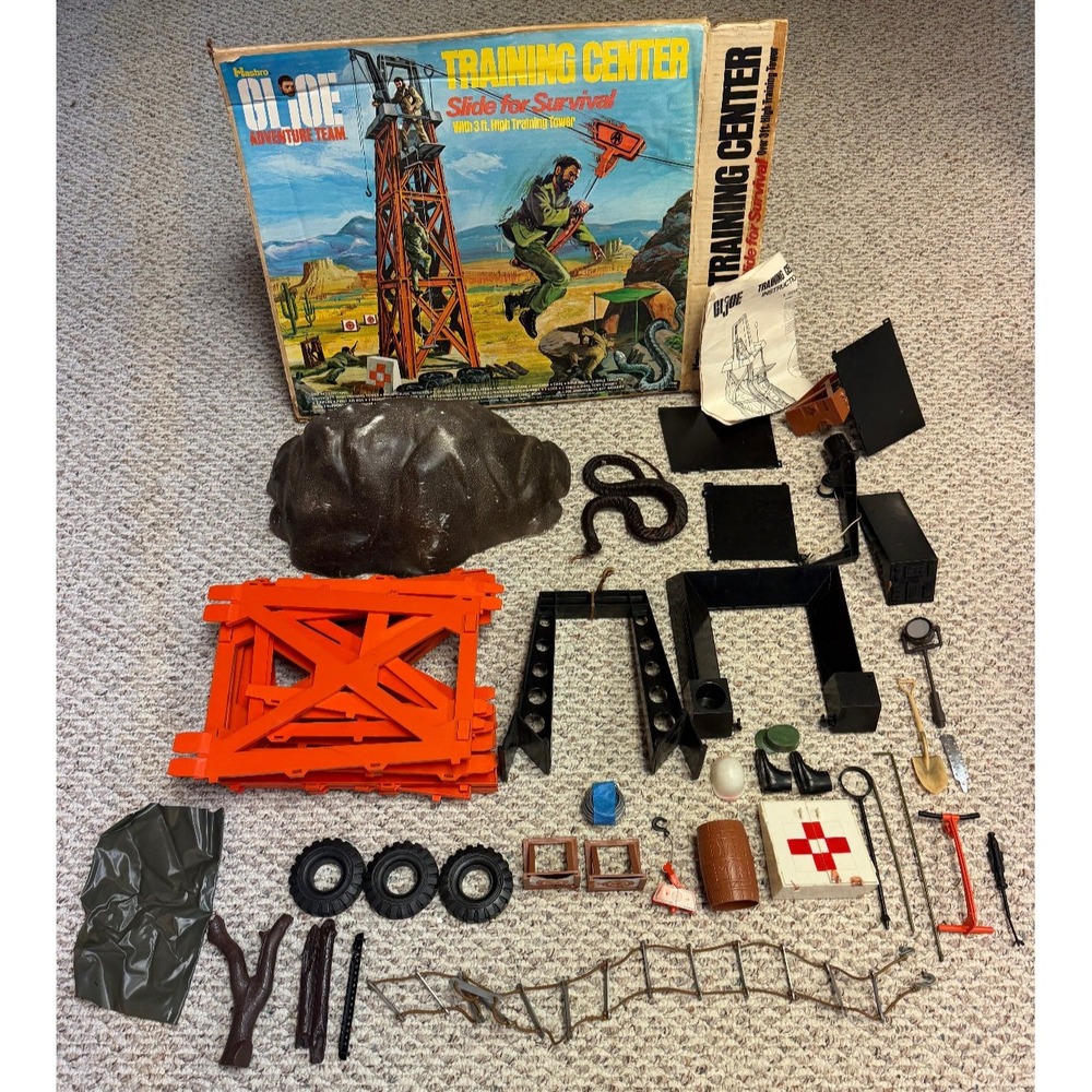Vintage 1974 Hasbro GI JOE Adventure Team Training Center Set Original Box Snake